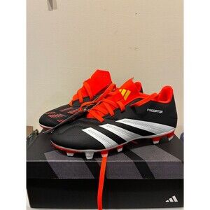 NEW Adidas Predator Club FxG Black & Orange Soccer Cleats - Youth 4